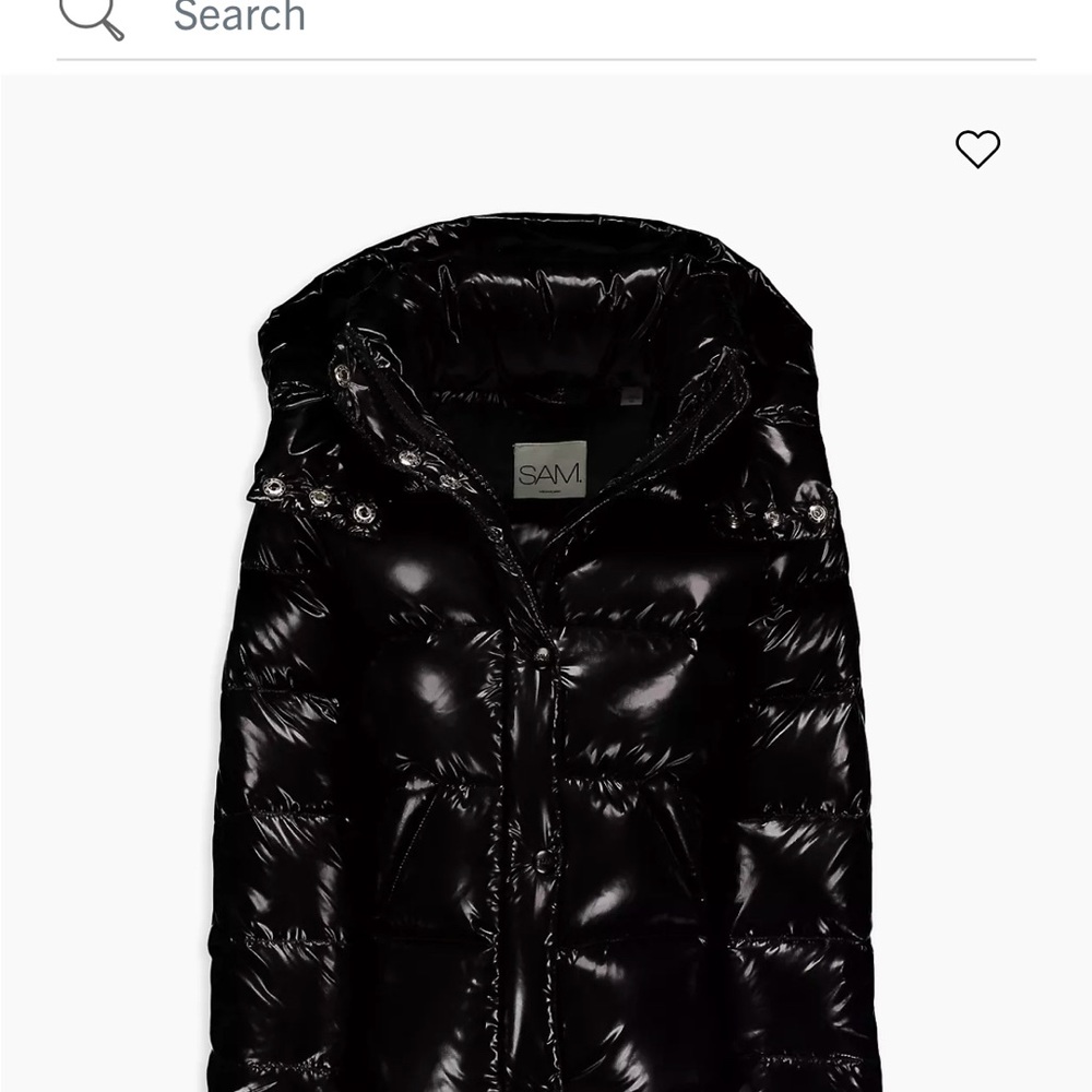 SAM. Black Hooded Puffer Jacket